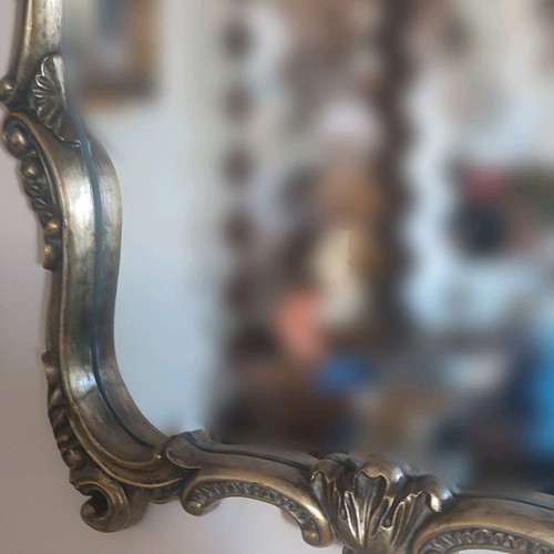 Wooden mirror with gold finish like new, 1.10x0.65