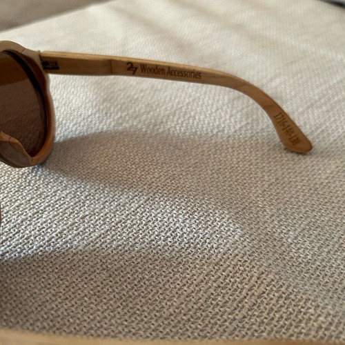 Wooden round sunglasses like new, handmade Greek design