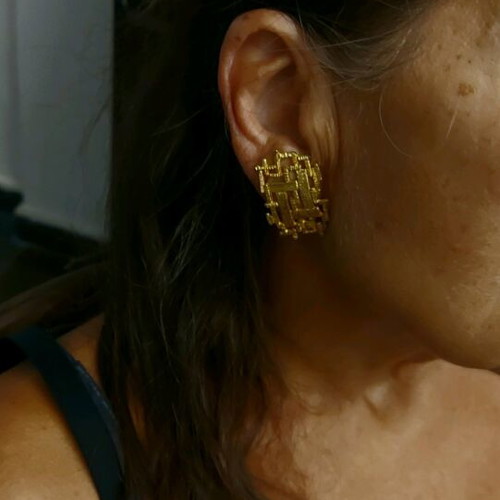Antique earrings 3.5cm like new, gold color