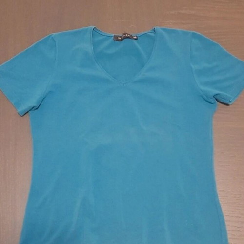 Turquoise short-sleeve top new, elastic fabric