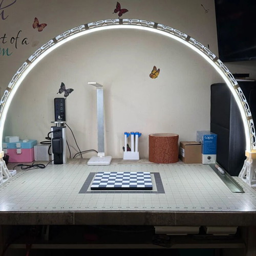 LightBridge LED Arc Lamp, 3D printed modular floor lamp