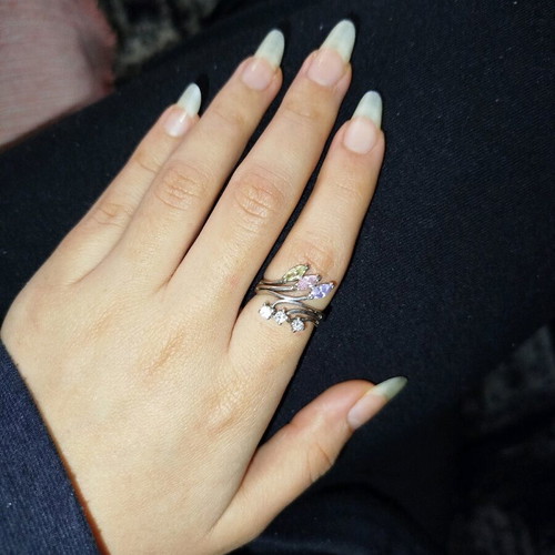 Vintage silver ring multicolored like new