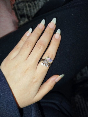 Vintage silver ring multicolored like new
