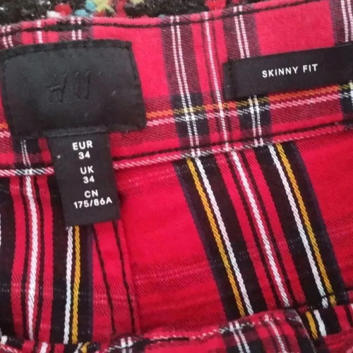 Men's H&M plaid skinny fit pants used size M