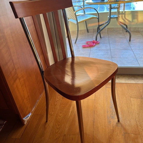 Kitchen table with 4 chairs used, 1.60m x 58cm x 3.5cm with glass