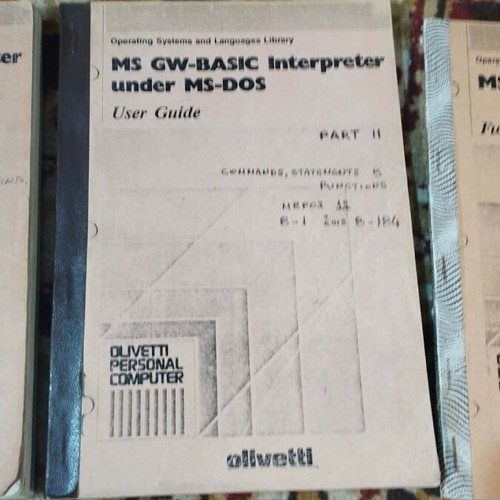 GW-BASIC Interpreter MS-DOS Olivetti manuals used, collector's set