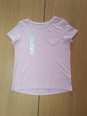 Old Navy pink children's T-shirt 10-12 years, heart pocket