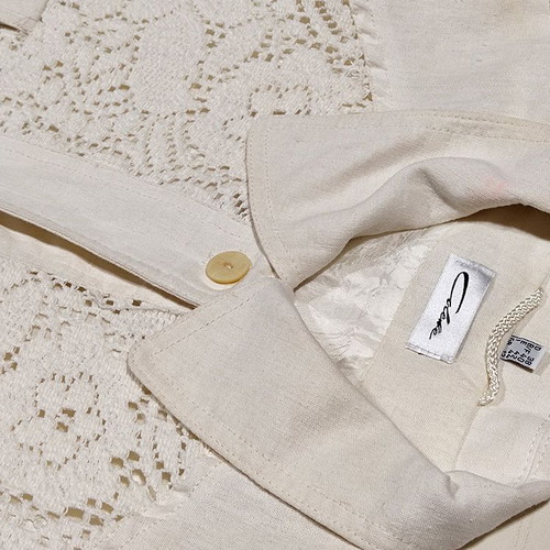 Linen parka white XL used with cotton lace and lining