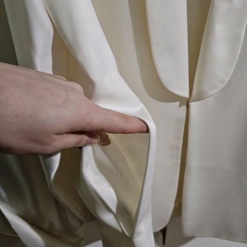 Cocktail blazer white size 38 new, handmade bespoke