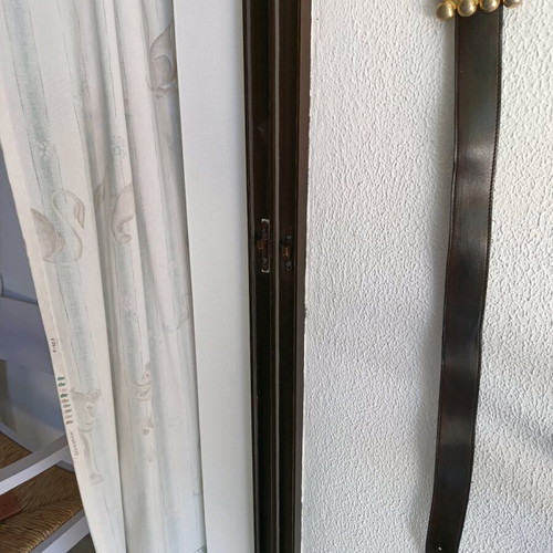 Belt used from faux leather with impressive brown buckle