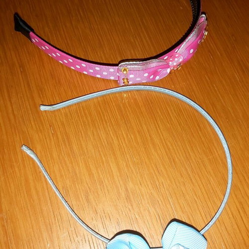 Set of two hairbands new, blue and pink