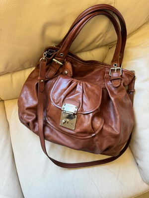 Miu Miu Pocket Leather Vintage Shoulder Bag used, brown