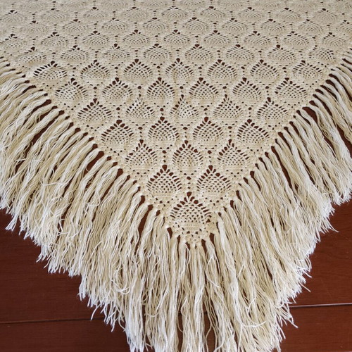 Handmade scarf like new, beige color 100x200