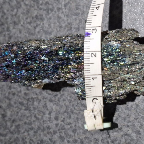 Iridescent Carborundum Crystal 11cm with Handmade Copper Base like new