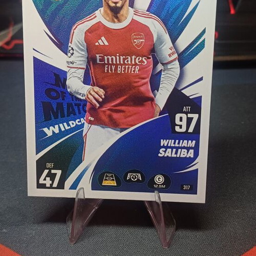 Topps Match Attax CL 2025-26 No. 317 William Saliba Man of the Match Wildcard like new