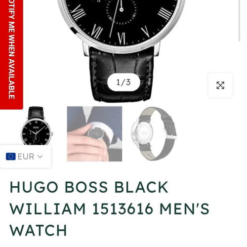 Hugo Boss William Collection watch new, men's, black-silver