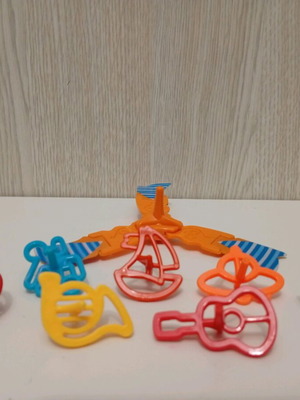 Kinder Surprise Joy figures miniatures spinning tops used set