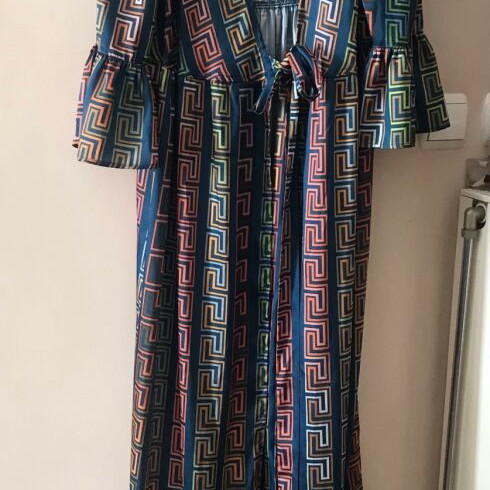 NEMA designer boho maxi dress like new, colorful geometric print