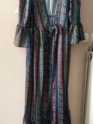 NEMA designer boho maxi dress like new, colorful geometric print