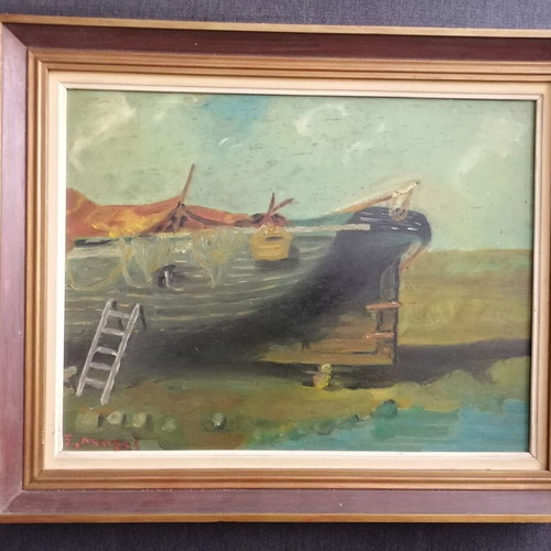 Painting Karnagio oil on hardboard used, framed by artist Mpiza