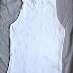 Benetton white knitted sleeveless top with mock neck, like new, S