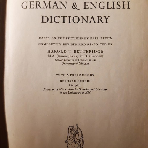 Cassell's German English Dictionary used, 1968 edition, bilingual