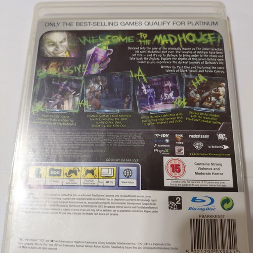 Batman Arkham Asylum PS3 game used, action