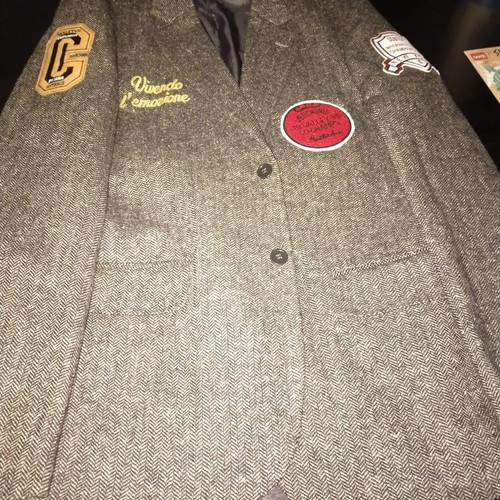 Scotch retro jacket with patches like new, brown, sizes L XL