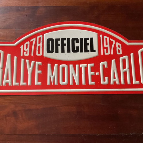 Rallye Monte Carlo 1978 Metal Plaque used, vintage collectible