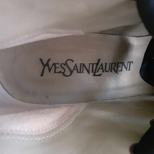 YvesSaintLaurent velvet boots size 36, red burgundy