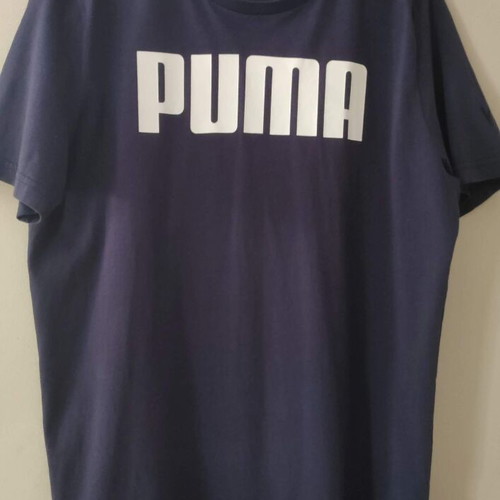 Puma Men's T-Shirt Blue with White Logo Large like new