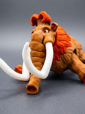Articulated Mammoth 3D printed figure