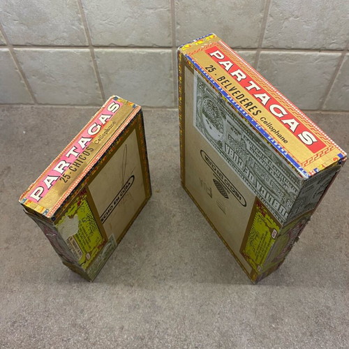 Partagas Habana cigar boxes used, set of 2