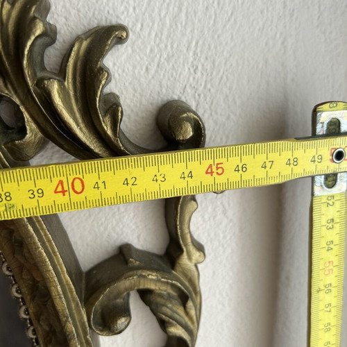 Baroque wall mirror used with gold acanthus leaf frame, polyresin