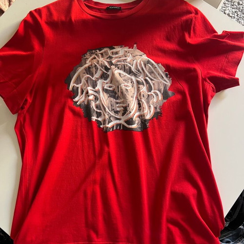 Versace short-sleeve red blouse like new, size L