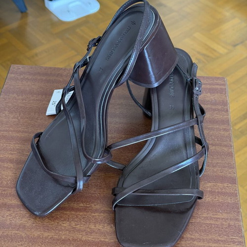 Stradivarius Sandals with Chunky Heel Size 39 New Brown