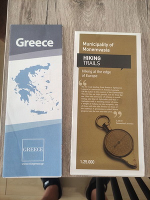 Monemvasia Map in English with free Greece tourist map