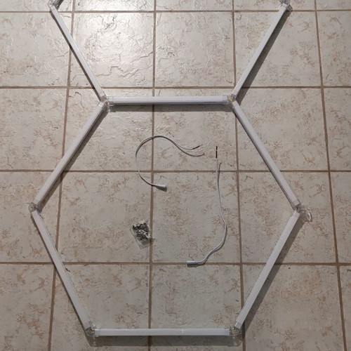 Professional lighting white color, new, set of 2 hexagonal LED panels