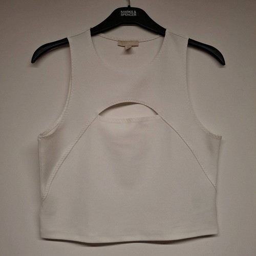 H&M White Top with Chest Cutout like new, size M