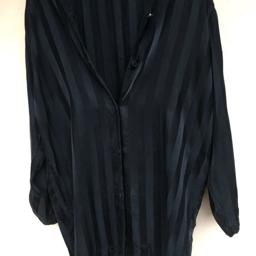 100% silk robe Familet size L used, dark navy