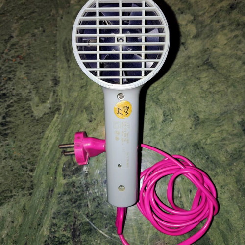 AEG Travel Hairdryer 1500 Watt used, gray with pink cord