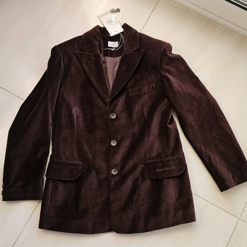 Velvet brown Mandarino jacket for 14 years, new unisex