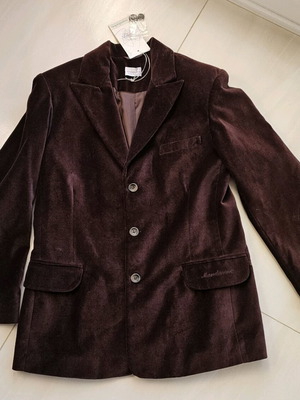 Velvet brown Mandarino jacket for 14 years, new unisex