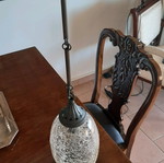 Lamp like new with blown glass and bronze metal