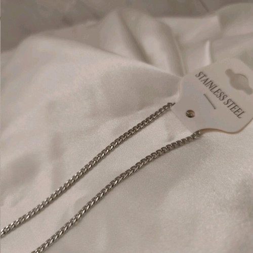 Stainless steel chain new, 55 cm, silver color