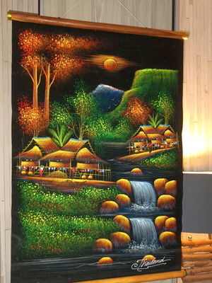 Handmade Oil Painting on Velvet from Thailand new