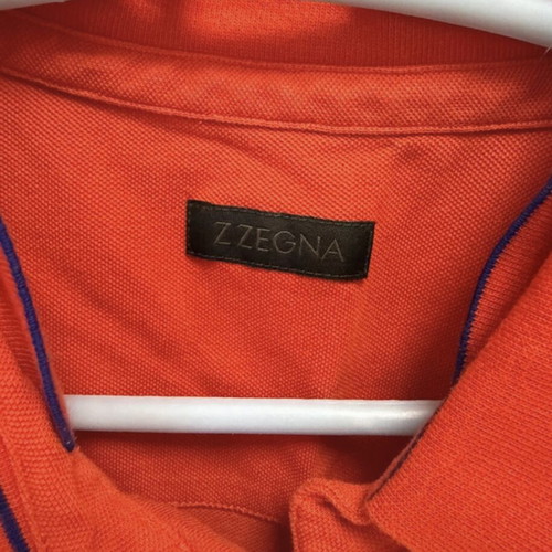 Zegna men's polo shirt, orange, XXL