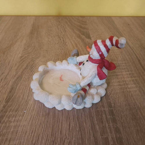 Ceramic candle holder snowman Sia Collection used