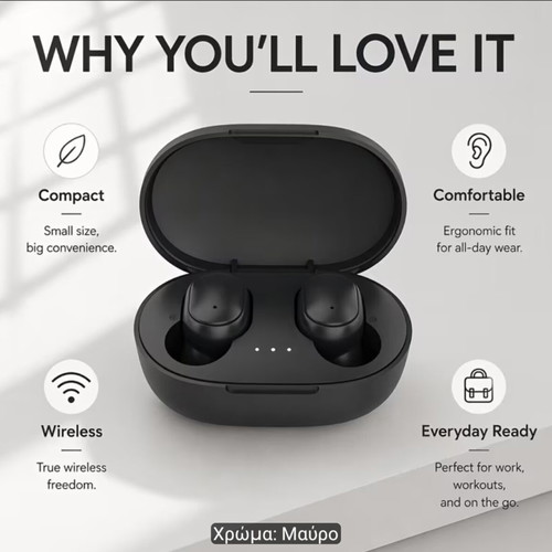 Wireless earbuds with LED display and touch, new