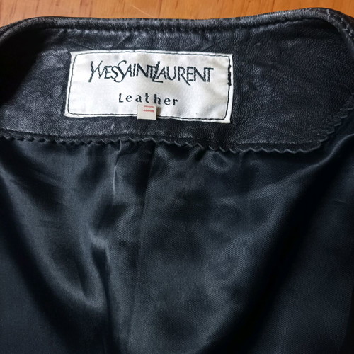 Γιλέκο δερμάτινο YSL vintage σαν καινούργιο, μαύρο, Νο 52